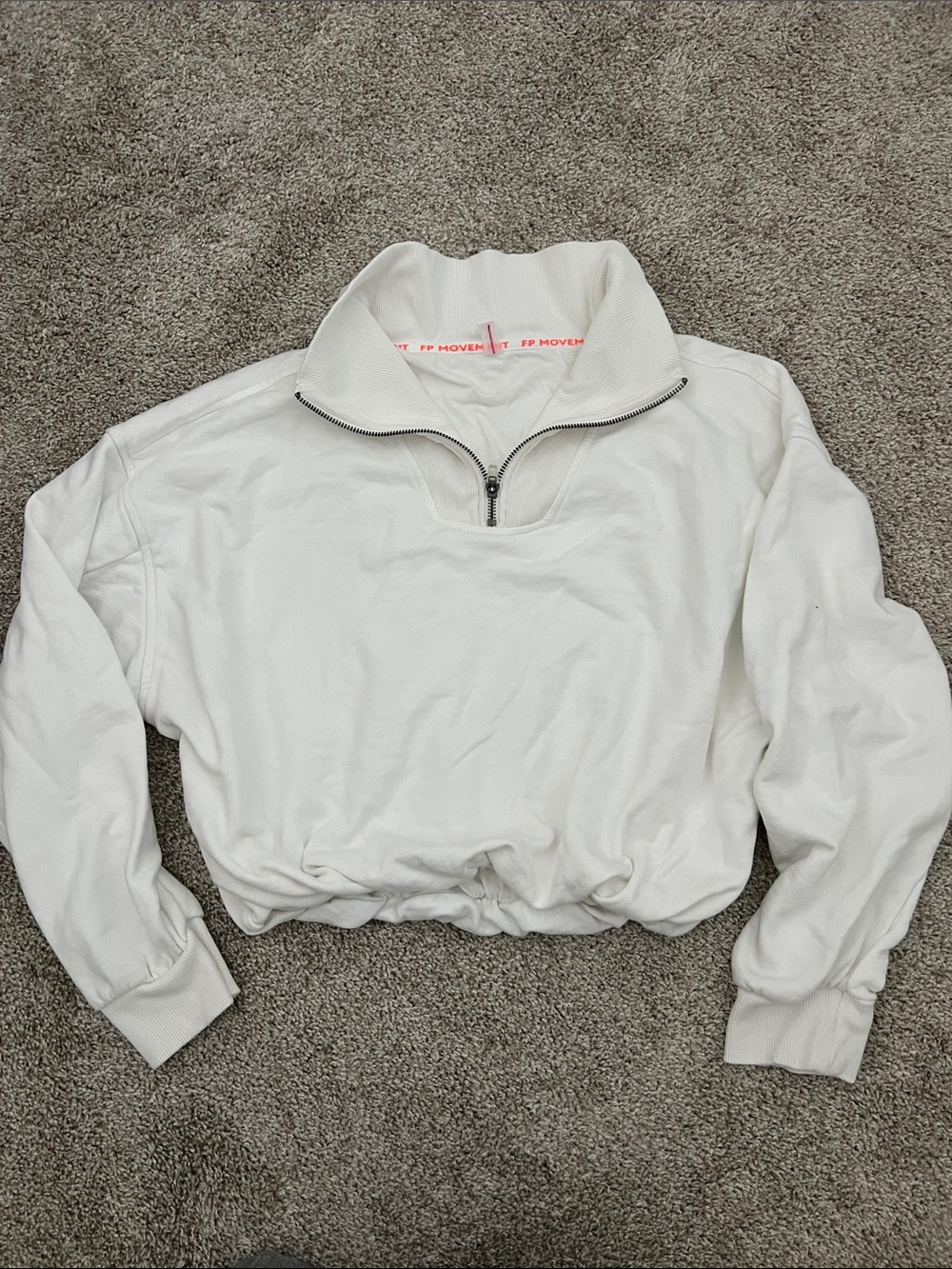 FP Movement by Free People White Quarter-Zip Pullover